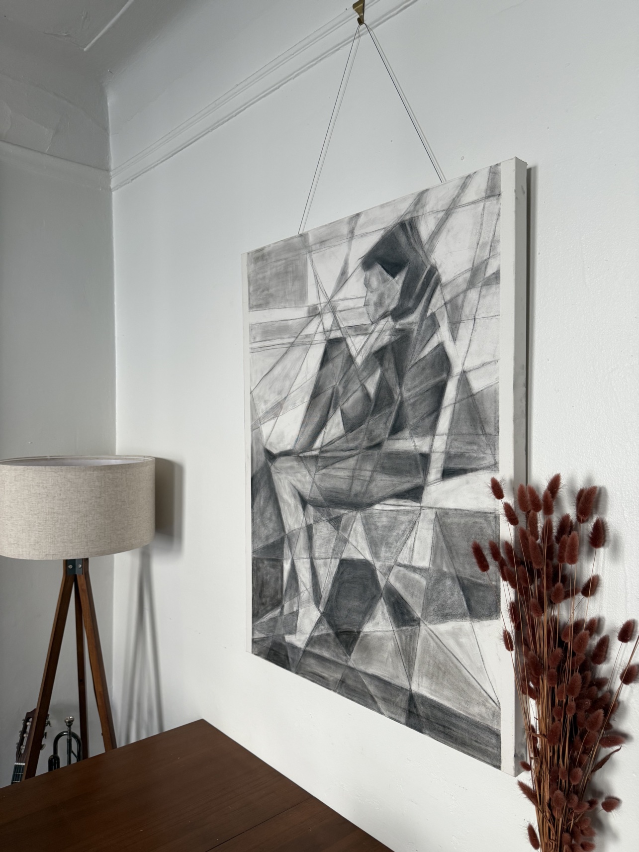 Painting of seated woman by E.M. Merricks