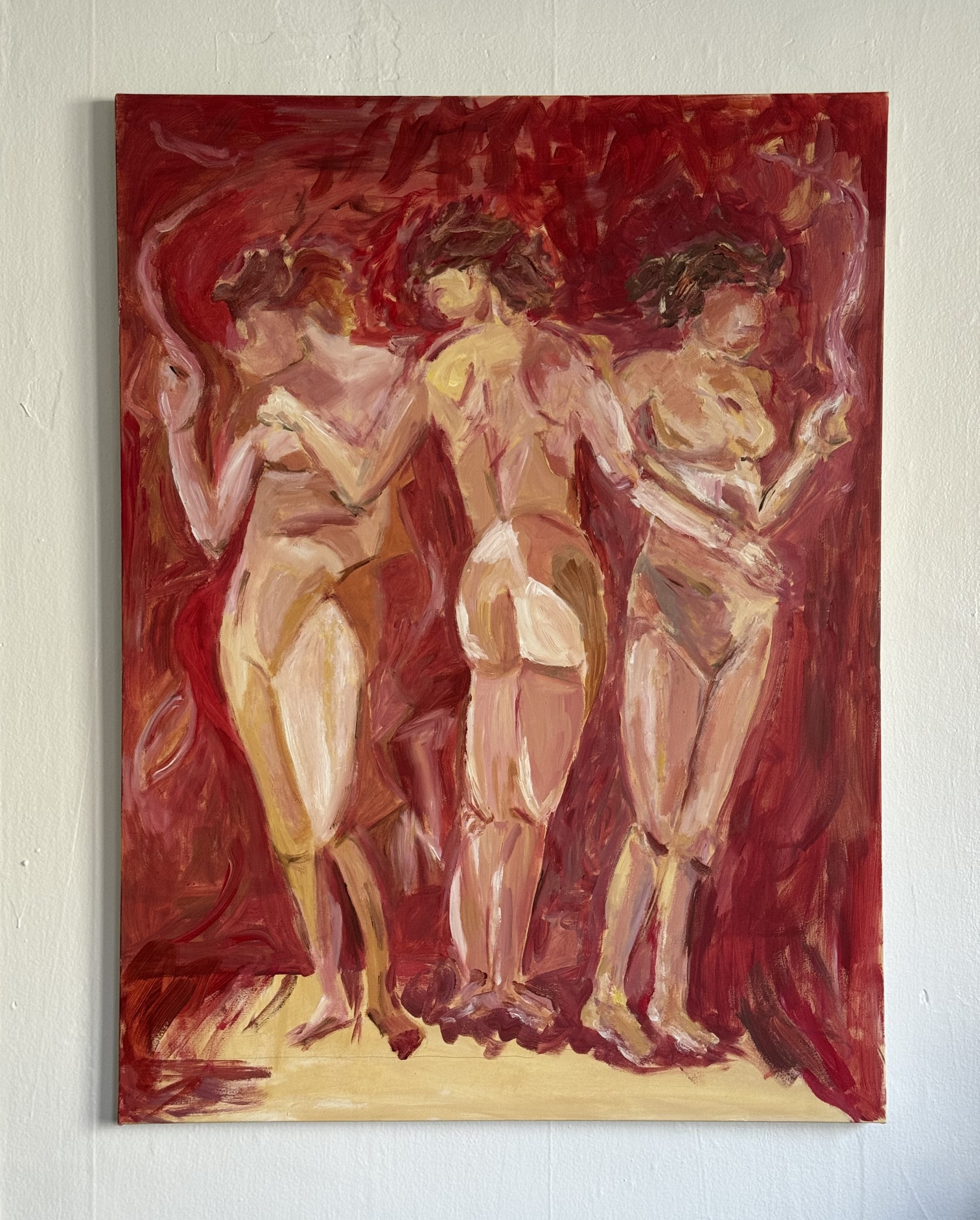 Painting of the Three Graces by E.M. Merricks