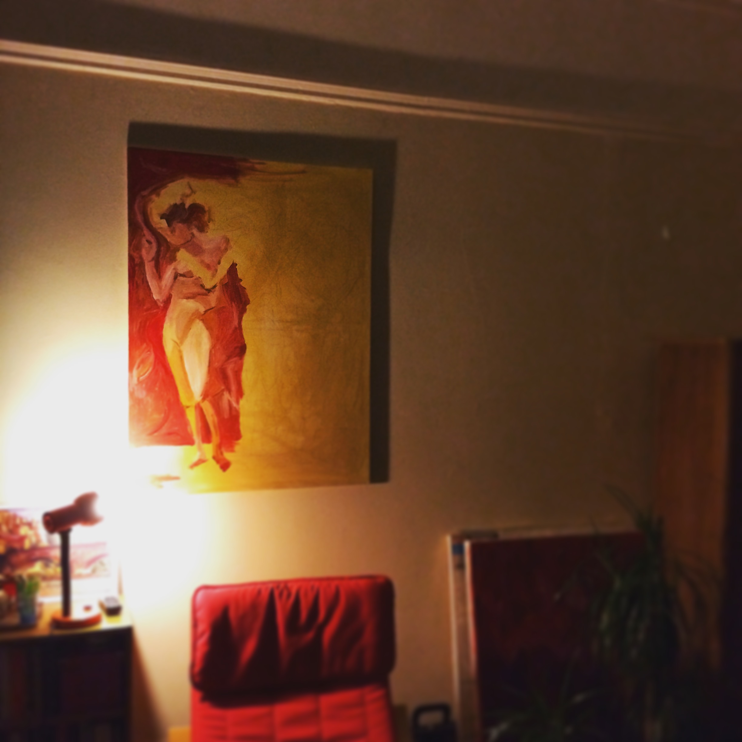 Painting in progress of Three Graces